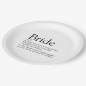 Fun Bride Definition Brautparty Modernes Pappteller (Schrägansicht)