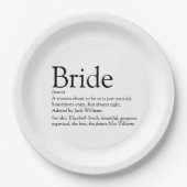 Fun Bride Definition Brautparty Modernes Pappteller (Vorderseite)