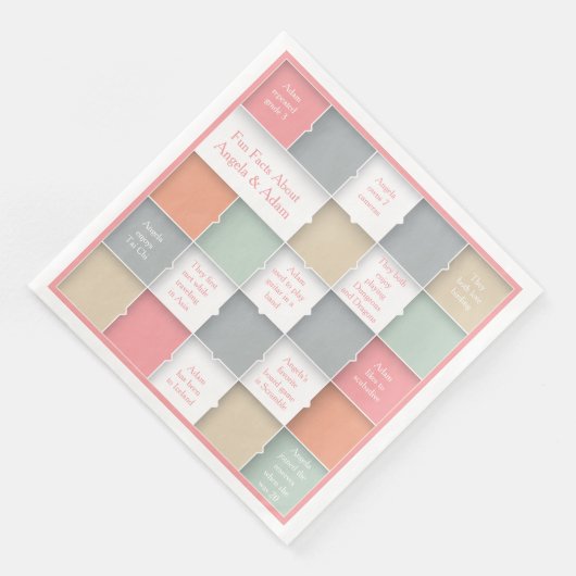 Fun Bride Groom Infographic Personalisiert Wedding Serviette (Ecke)