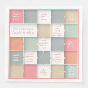 Fun Bride Groom Infographic Personalisiert Wedding Serviette