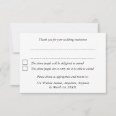 Fun Bride & Groom Wedding Cats Personalisierte UAW RSVP Karte (Rückseite)