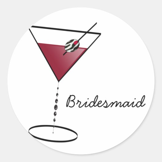 Fun Bridesmaid Liebhaber Runder Aufkleber (Vorderseite)