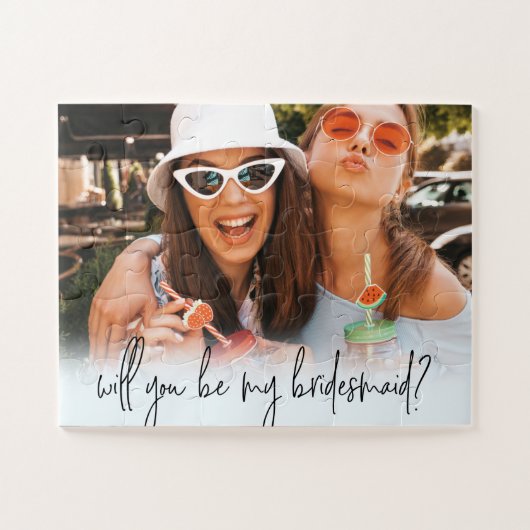 Fun Bridesmaid Vorschlag Custom Foto Puzzle (Horizontal)