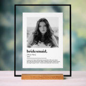 Fun Bridesmaid Vorschlag Wörterbuch mit Foto Acrylschild (Neutral)