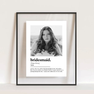 Fun Bridesmaid Vorschlag Wörterbuch mit Foto Acrylschild