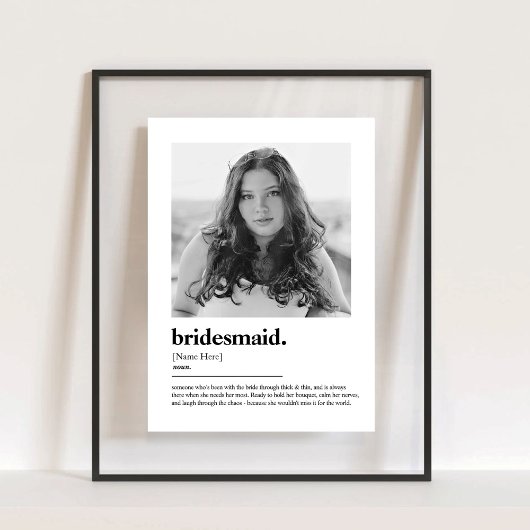 Fun Bridesmaid Vorschlag Wörterbuch mit Foto Acrylschild