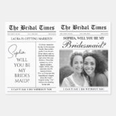 Fun Bridesmaid Vorschlag Zeitung Blume Bouquet Geschenkpapier Set (Vorderseite)