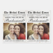 Fun Bridesmaid Vorschlag Zeitung Blume Bouquet Geschenkpapier Set (Vorderseite 2)