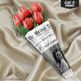 Fun Bridesmaid Vorschlag Zeitung Blume Bouquet Geschenkpapier Set