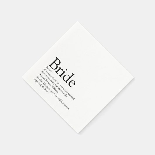 Fun Bridge Definition, Brautparty Modernes Serviette (Ecke)