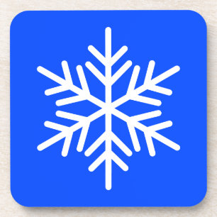 Fun Bright Alpinblau Weißer Nordic Snowflake Getränkeuntersetzer