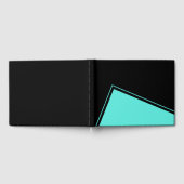 Fun Bright Aqua Geometric Wedge Black Background Gästebuch (Voll)
