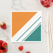 Fun Bright Aquamarin Orange Weiß Rennstreifen Serviette (Beispiel)