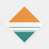 Fun Bright Aquamarin Orange Weiß Rennstreifen Serviette (Ecke)