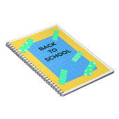 Fun Bright Back to School Grid Design mit Dekorat Notizblock (Rechte Seite)