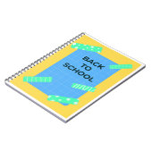 Fun Bright Back to School Grid Design mit Dekorat Notizblock (Linke Seite)