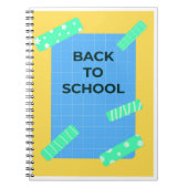 Fun Bright Back to School Grid Design mit Dekorat Notizblock (Vorderseite)