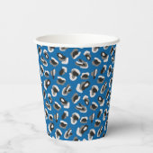 Fun Bright Blue Camouflage/Animal Print Paper Cups Pappbecher (Rückseite)