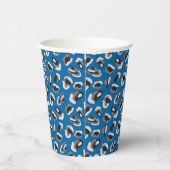Fun Bright Blue Camouflage/Animal Print Paper Cups Pappbecher (Rechts)