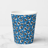 Fun Bright Blue Camouflage/Animal Print Paper Cups Pappbecher (Vorderseite)