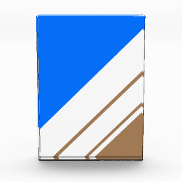 Fun Bright Blue Light Brown White Racing Streifen Fotoblock