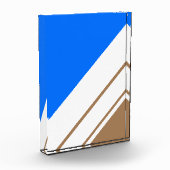 Fun Bright Blue Light Brown White Racing Streifen Fotoblock (Links)