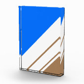 Fun Bright Blue Light Brown White Racing Streifen Fotoblock (Rechts)