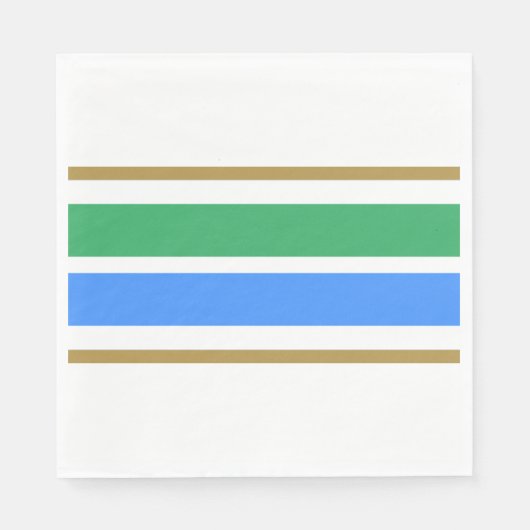 Fun Bright Blue Sea Green Wide Racing Streifen Serviette (Vorderseite)