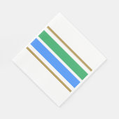 Fun Bright Blue Sea Green Wide Racing Streifen Serviette (Ecke)