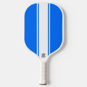 Fun Bright Blue Slim White Racing Streifen Pickleball Schläger (Rückseite)