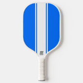 Fun Bright Blue Slim White Racing Streifen Pickleball Schläger (Vorderseite)