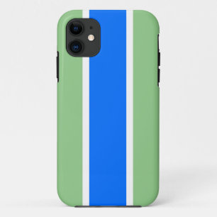 Fun Bright Blue White Racing Streifen auf der Seit Case-Mate iPhone Hülle