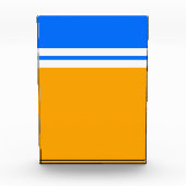Fun Bright Blue White Yellor Orange Farbblock Fotoblock (Vorderseite)