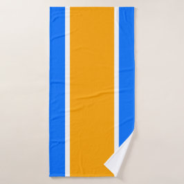 Fun Bright Blue Yellow Orange Wide Racing Streifen Badehandtuch