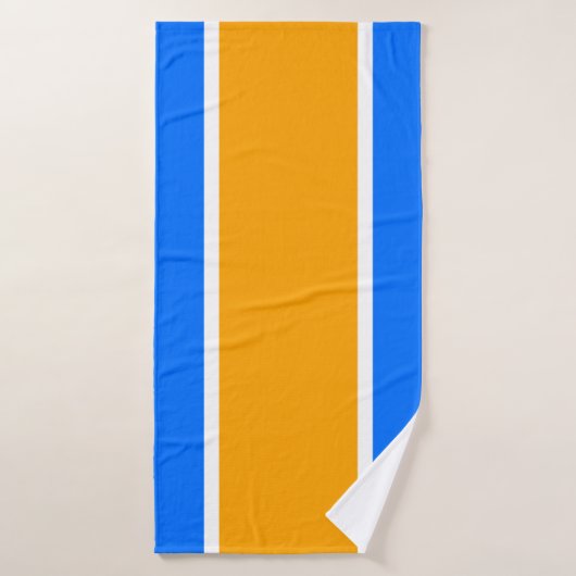 Fun Bright Blue Yellow Orange Wide Racing Streifen Badehandtuch (Badehandtuch)