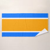 Fun Bright Blue Yellow Orange Wide Racing Streifen Badehandtuch (Badehandtuch)