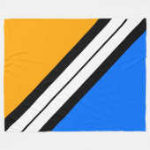 Fun Bright Blue Yellow Schwarz-weiß Racing Streife Fleecedecke (Vorderseite (Horizontal))