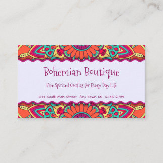 Fun Bright Bohemisch Mandala Visitenkarte