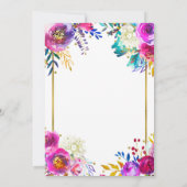 Fun Bright Bold Color Floral Wedding Einladung (Rückseite)