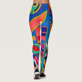 Fun Bright Bold Künstlerisch Geometric Shape Patte Leggings (Rückseite)