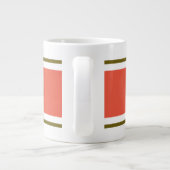 Fun Bright Bold Orange White Olive Racing Streifen Jumbo-Tasse (Rückseite)