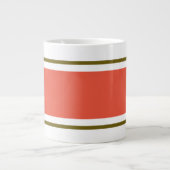 Fun Bright Bold Orange White Olive Racing Streifen Jumbo-Tasse (Vorderseite)