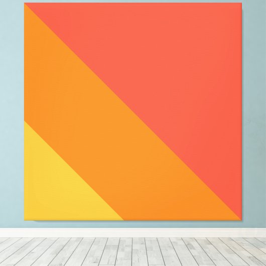 Fun Bright Bold Retro Orange Yellow Racing Streife Leinwanddruck (Insitu (Holzboden))