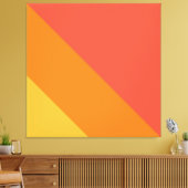 Fun Bright Bold Retro Orange Yellow Racing Streife Leinwanddruck (Insitu (Wohnzimmer))