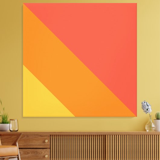 Fun Bright Bold Retro Orange Yellow Racing Streife Leinwanddruck (Insitu (Wohnzimmer))