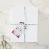 Fun Bright Bold Wassercolor Floral Color Splash Geschenkanhänger (Mit Garn)