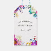 Fun Bright Bold Wassercolor Floral Color Splash Geschenkanhänger (Rückseite)