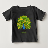 Fun bright bright peacock bird Illustration Baby T-shirt (Vorderseite)