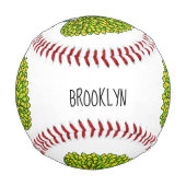 Fun bright bright peacock bird Illustration Baseball (Vorderseite)