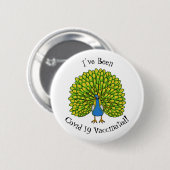 Fun bright bright peacock bird Illustration Button (Vorne & Hinten)